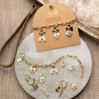 Charm Bracelet - Blue Howlite/Harmony/Gold