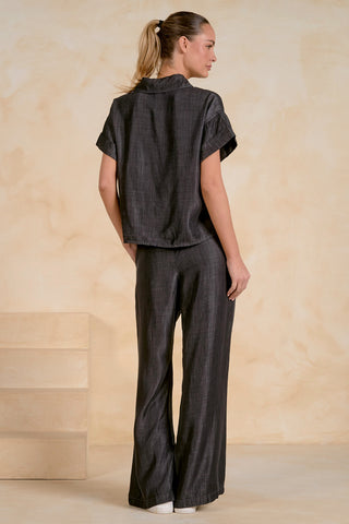 Black Wash Wide-Leg Jumpsuit | Elan
