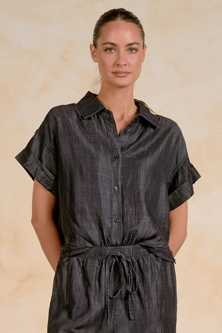 Black Wash Wide-Leg Jumpsuit | Elan