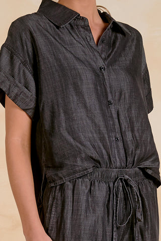 Black Wash Wide-Leg Jumpsuit | Elan