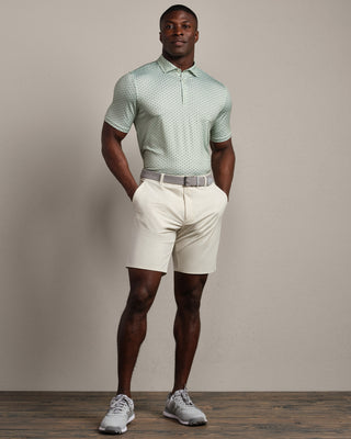 Drive Time Polo in Cool Mint Square Geo