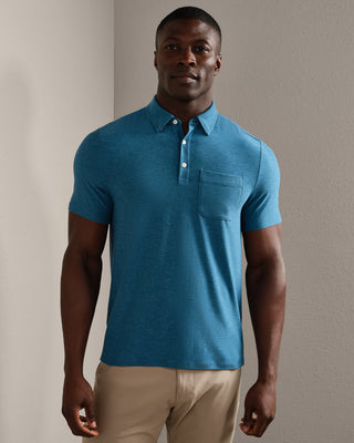 WFH Polo in Ash Blue Heather
