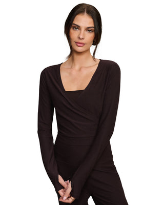 Rhone® Atmosphere Wrap Top in Dark Espresso