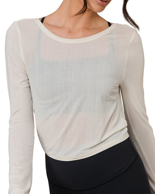 Rhone® Featherweight Rib Twist Top in Off White