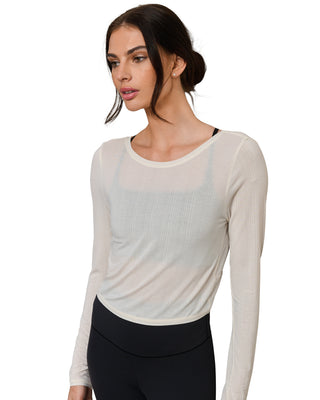Rhone® Featherweight Rib Twist Top in Off White