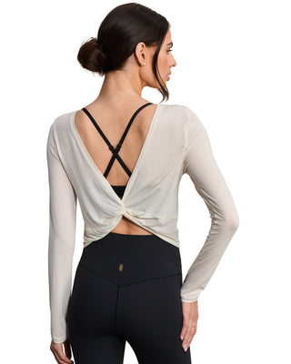 Rhone® Featherweight Rib Twist Top in Off White