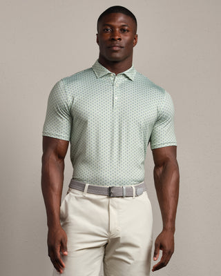 Drive Time Polo in Cool Mint Diamond Geo