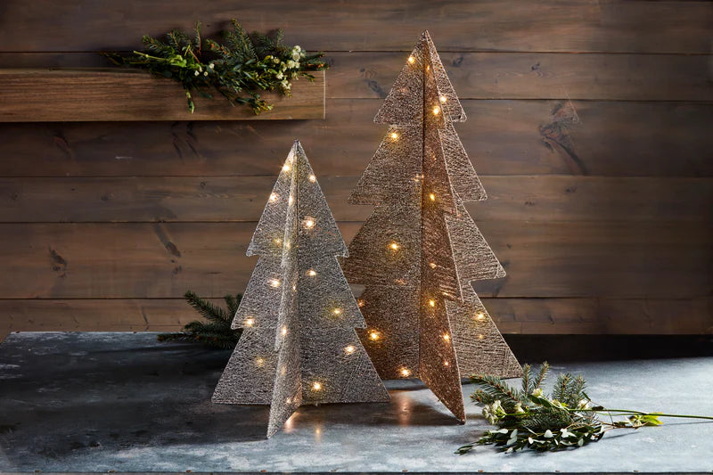 Gold Light Up Glitter Tree Set