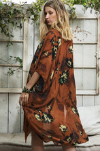 Fall Floral Kimono in Rust