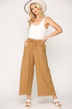 Frayed Hem Cropped Pants in Ochre