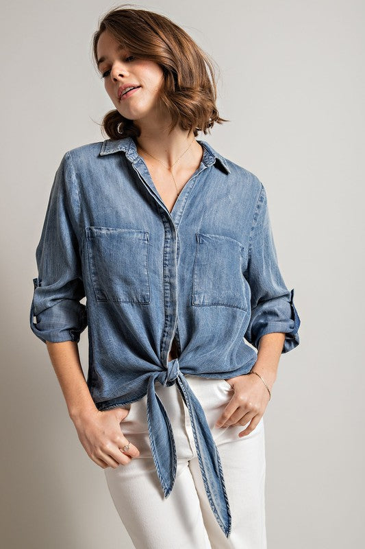 The Tencel Tie Closure Top