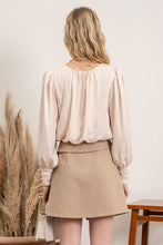 Cropped Satin Check Blouse