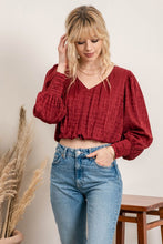 Cropped Satin Check Blouse