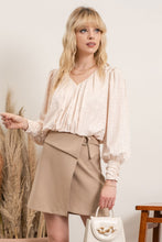 Cropped Satin Check Blouse