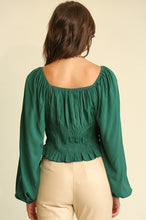 The Melanie Ruching Top in Forest Green