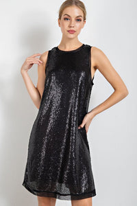 The Sequin Holiday Dress in Red