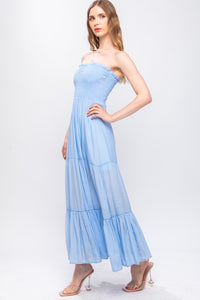 Tube Top Smocked Maxi Dress