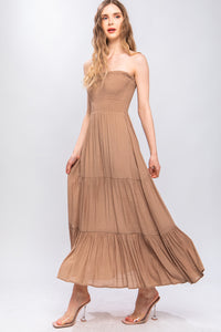Tube Top Smocked Maxi Dress