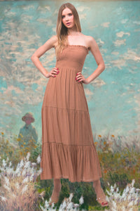 Tube Top Smocked Maxi Dress