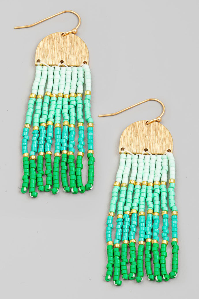 Semi Circle Seed Beaded Earrings