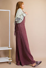 Washed Cotton Jumpsuit in Faded Plum