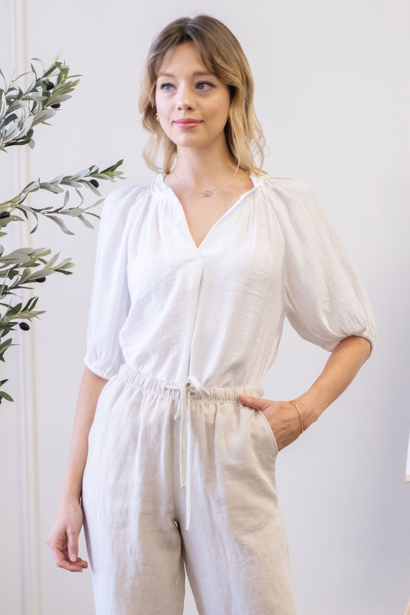 The Fannie Blouse in White