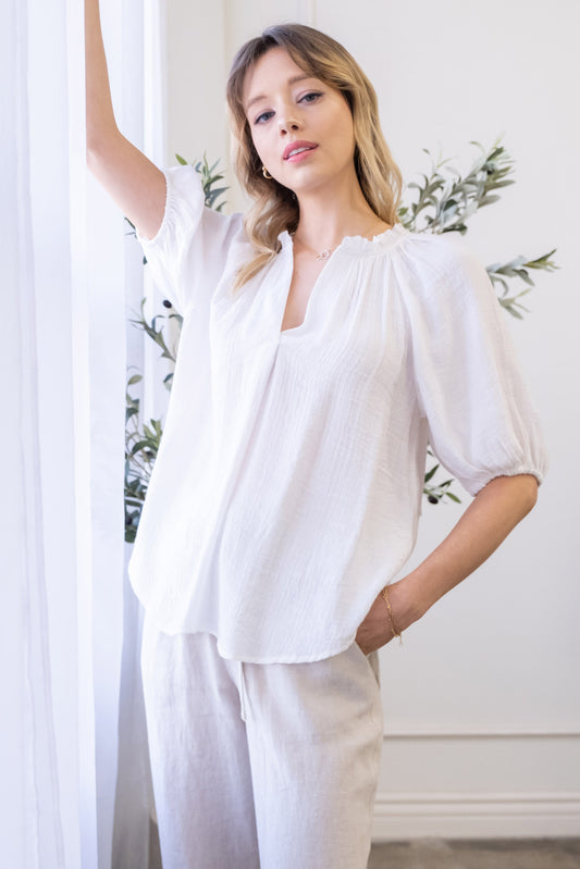 The Fannie Blouse in White