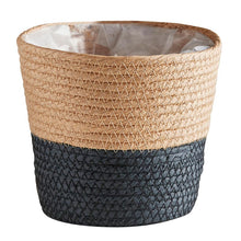 Two Toned Black Lined Basket