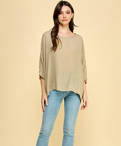 Oversized Top with Blousy Sleeves