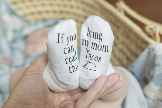 Bring My Mom Tacos Baby Socks