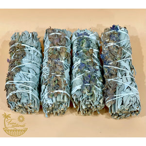 Hand Tied Lavender with White Sage Smudge Stick