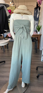 Smocked Tie Jumpsuit